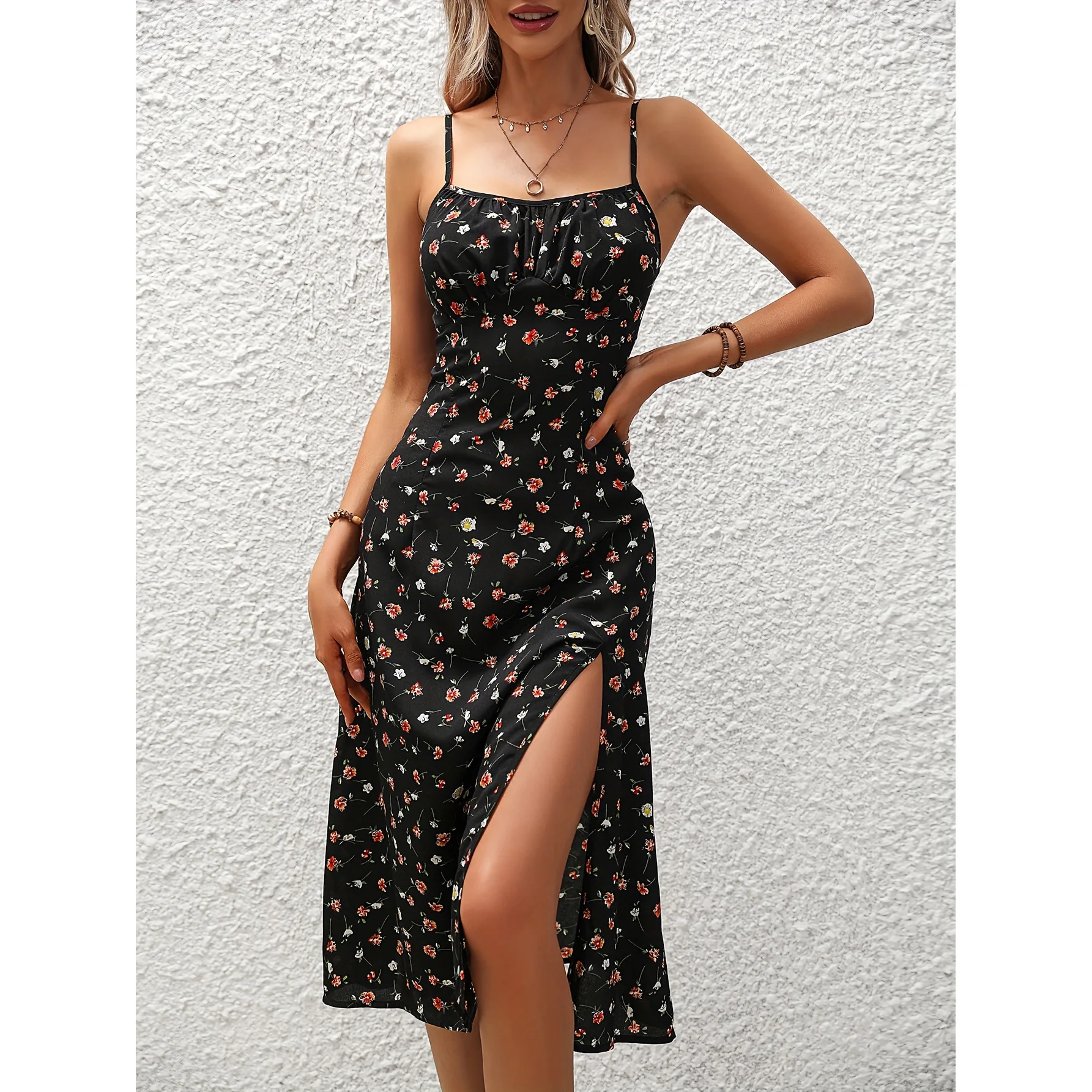 Summer Polka Dot Printed Womens Dresses Elegant Square Neck Sleeveless Sexy Chiffon Long Dress Beach Holiday Vestidos Lady Robe 2 Summer Polka Dot Printed Womens Dresses Elegant Square Neck Sleeveless Sexy Chiffon Long Dress Beach Holiday Vestidos Lady Robe 2