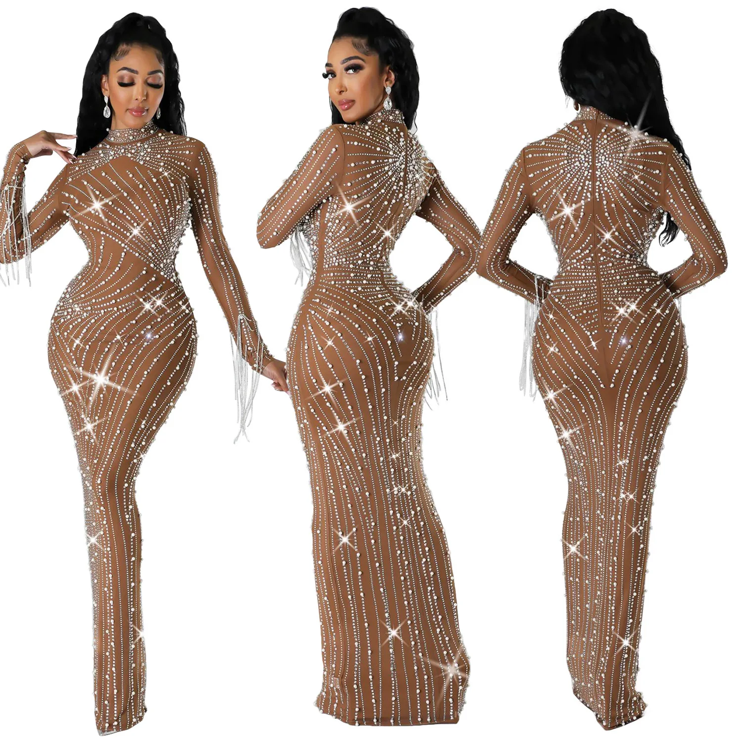 EINYOO Luxury Women's Mesh Diamonds Long Sleeve Prom Dresses Party Formal Bodycon Evening Gown Vestidos Clothing Traf Y2k Zevity 1 EINYOO Luxury Women's Mesh Diamonds Long Sleeve Prom Dresses Party Formal Bodycon Evening Gown Vestidos Clothing Traf Y2k Zevity 1