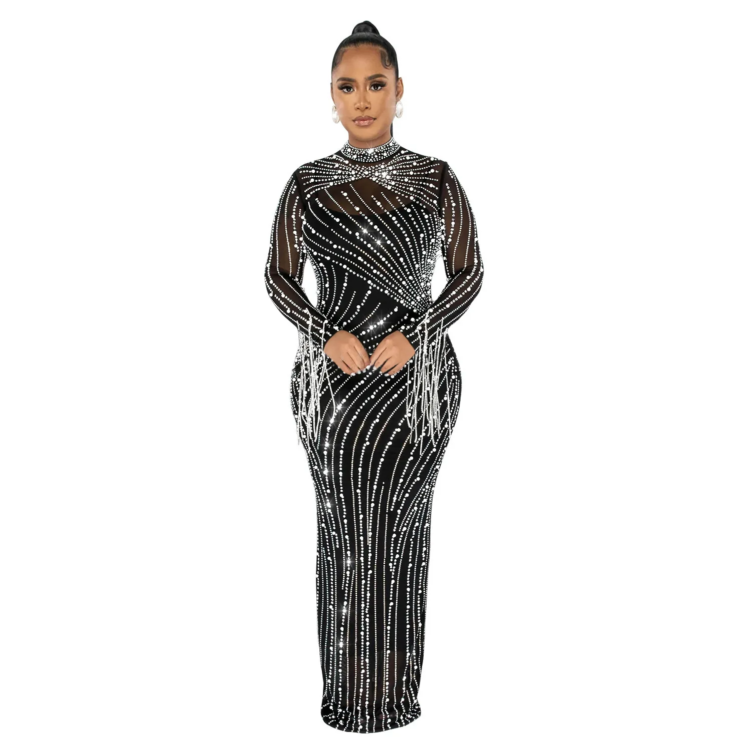 EINYOO Luxury Women's Mesh Diamonds Long Sleeve Prom Dresses Party Formal Bodycon Evening Gown Vestidos Clothing Traf Y2k Zevity 5 EINYOO Luxury Women's Mesh Diamonds Long Sleeve Prom Dresses Party Formal Bodycon Evening Gown Vestidos Clothing Traf Y2k Zevity 5