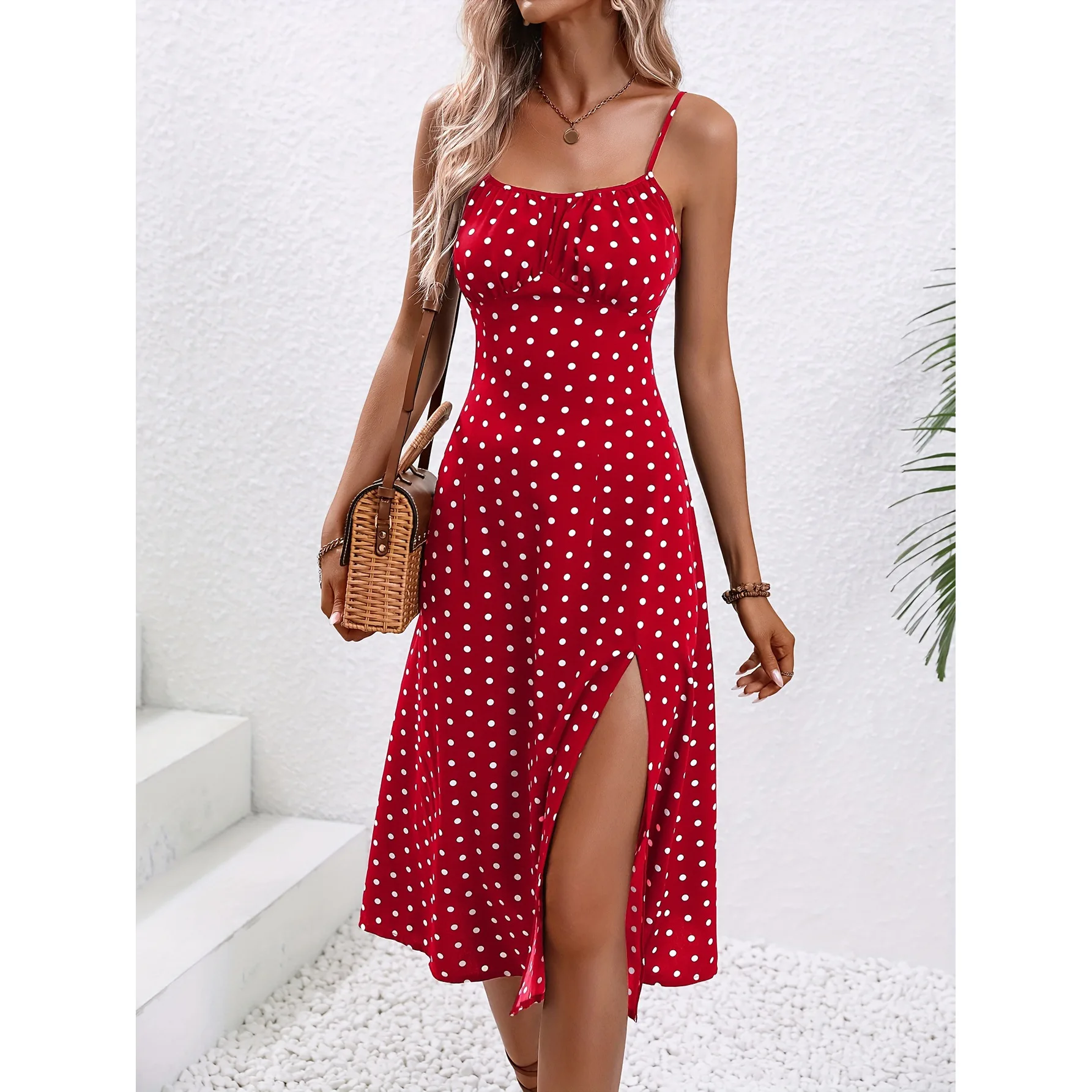 Summer Polka Dot Printed Womens Dresses Elegant Square Neck Sleeveless Sexy Chiffon Long Dress Beach Holiday Vestidos Lady Robe 3 Summer Polka Dot Printed Womens Dresses Elegant Square Neck Sleeveless Sexy Chiffon Long Dress Beach Holiday Vestidos Lady Robe 3