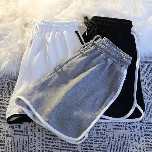 Striped Sports Shorts Women Korean Fashion Casual Mini Shorts Summer Simple Loose Wide Leg Shorts Ladies New 5